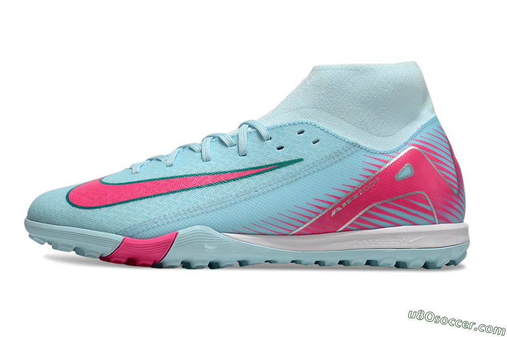 Nike Air Zoom Mercurial Superfly 10 Elite TF Artificial Turf Soccer Shoes - Jade/Pink/White 2