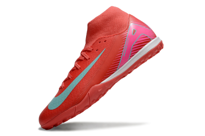 Nike Air Zoom Mercurial Superfly 10 Elite TF Artificial Turf Soccer Shoes - Red/Jade/Pink