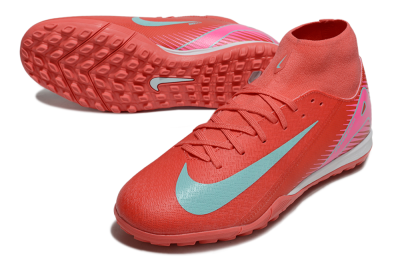 Nike Air Zoom Mercurial Superfly 10 Elite TF Artificial Turf Soccer Shoes - Red/Jade/Pink
