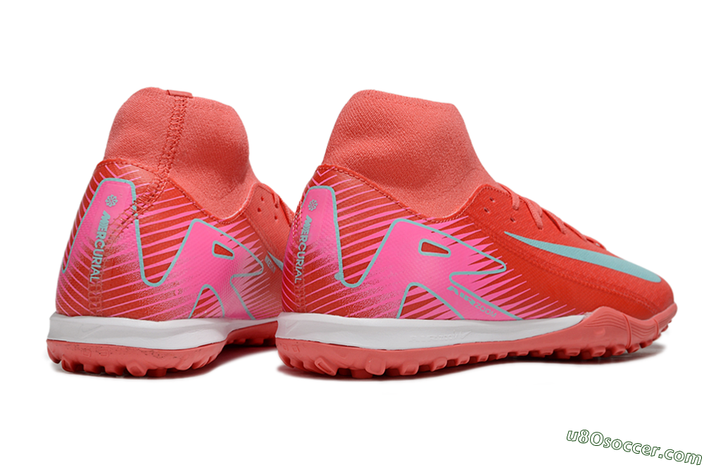 Nike Air Zoom Mercurial Superfly 10 Elite TF Artificial Turf Soccer Shoes - Red/Jade/Pink 6