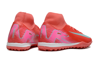 Nike Air Zoom Mercurial Superfly 10 Elite TF Artificial Turf Soccer Shoes - Red/Jade/Pink