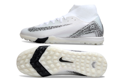 Nike Air Zoom Mercurial Superfly 10 Elite TF Artificial Turf Soccer Shoes - White/Black/Beige