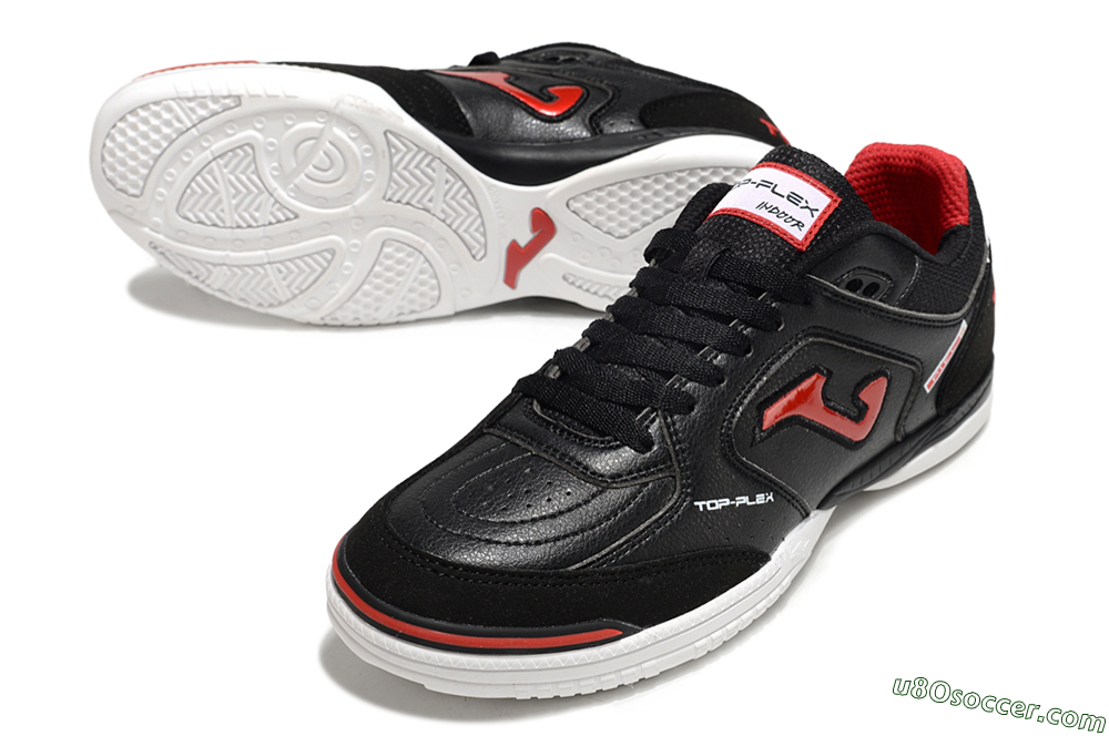 Joma Top Flex IC Indoor & Futsal Soccer Shoes - Black/Red/White 3