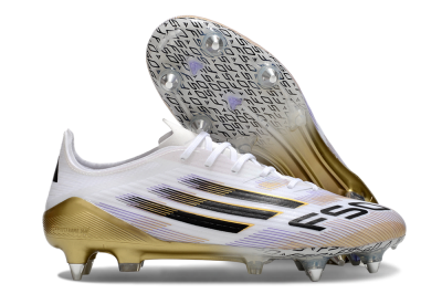 Adidas F50 Elite SG Soft Ground Soccer Cleats - White/Black/Gold
