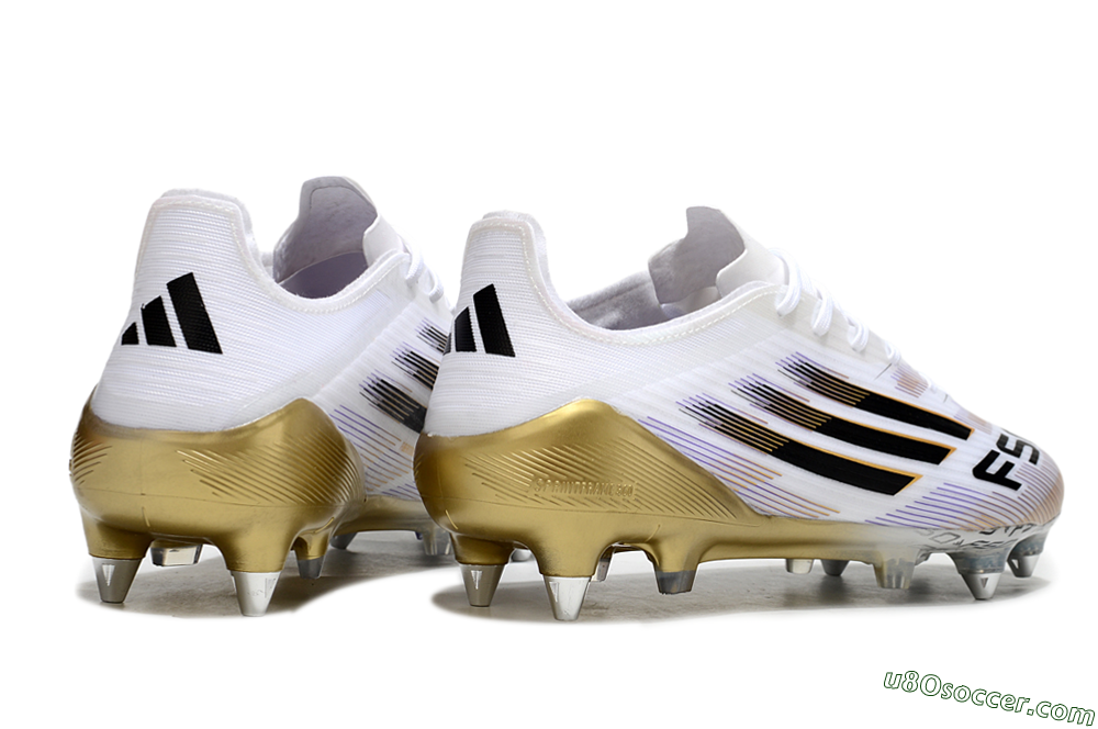 Adidas F50 Elite SG Soft Ground Soccer Cleats - White/Black/Gold 6