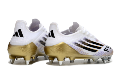 Adidas F50 Elite SG Soft Ground Soccer Cleats - White/Black/Gold