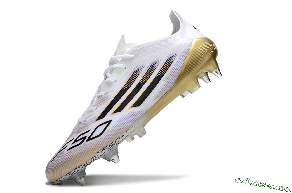 Adidas F50 Elite SG Soft Ground Soccer Cleats - White/Black/Gold 5