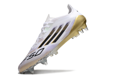 Adidas F50 Elite SG Soft Ground Soccer Cleats - White/Black/Gold