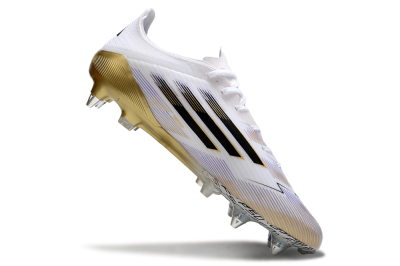Adidas F50 Elite SG Soft Ground Soccer Cleats - White/Black/Gold