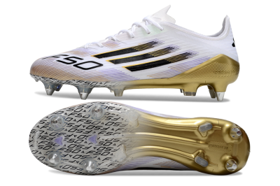Adidas F50 Elite SG Soft Ground Soccer Cleats - White/Black/Gold