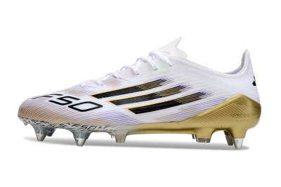 Adidas F50 Elite SG Soft Ground Soccer Cleats - White/Black/Gold