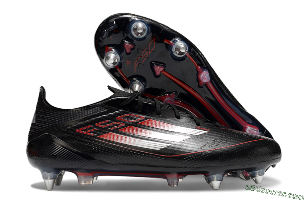 Adidas F50 Elite SG Soft Ground Soccer Cleats - Black/Silver/Red 1
