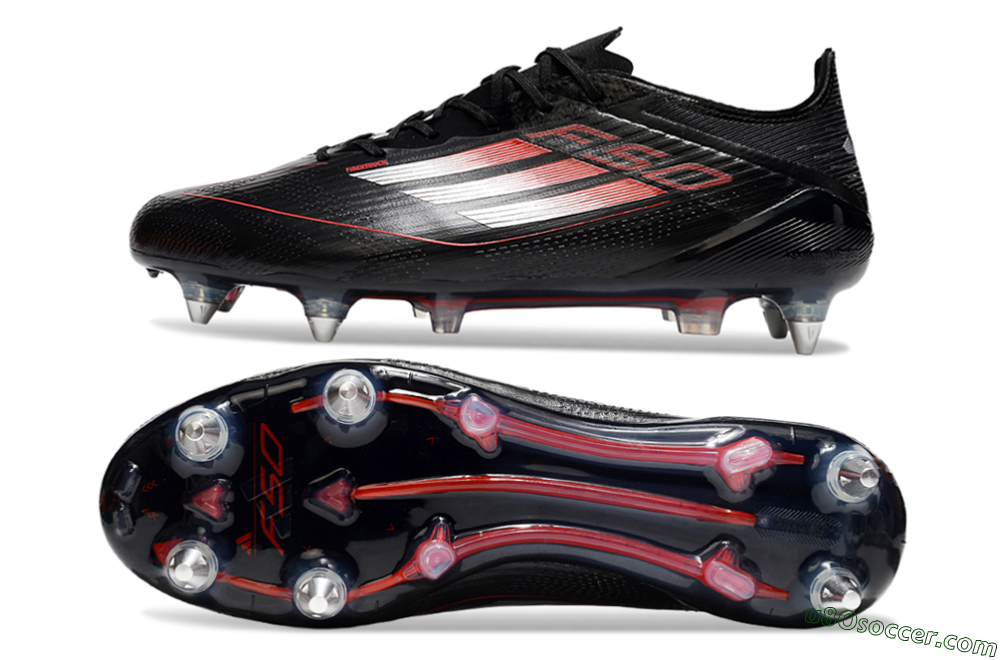 Adidas F50 Elite SG Soft Ground Soccer Cleats - Black/Silver/Red 0