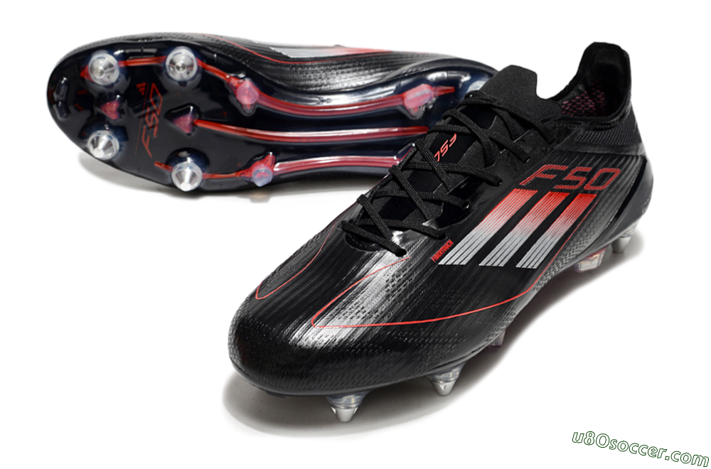 Adidas F50 Elite SG Soft Ground Soccer Cleats - Black/Silver/Red 3