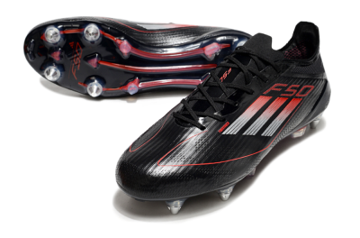 Adidas F50 Elite SG Soft Ground Soccer Cleats - Black/Silver/Red