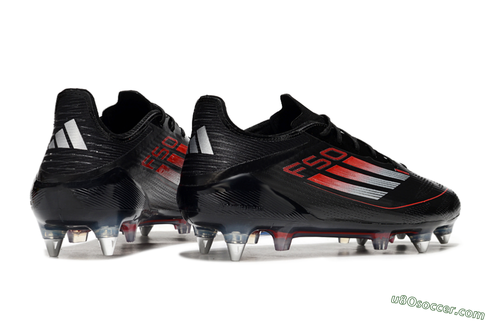 Adidas F50 Elite SG Soft Ground Soccer Cleats - Black/Silver/Red 6