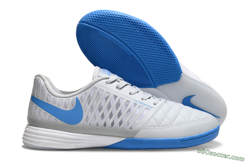Nike Lunar Gato 2 IC Indoor & Futsal Soccer Shoes - Grey/Blue/White 1