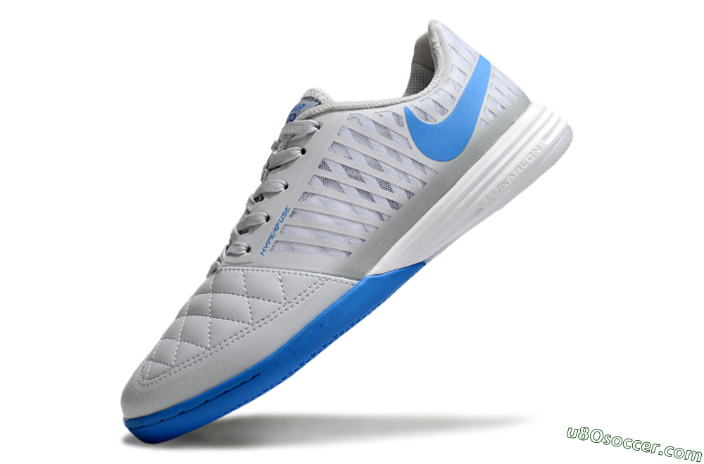 Nike Lunar Gato 2 IC Indoor & Futsal Soccer Shoes - Grey/Blue/White 5