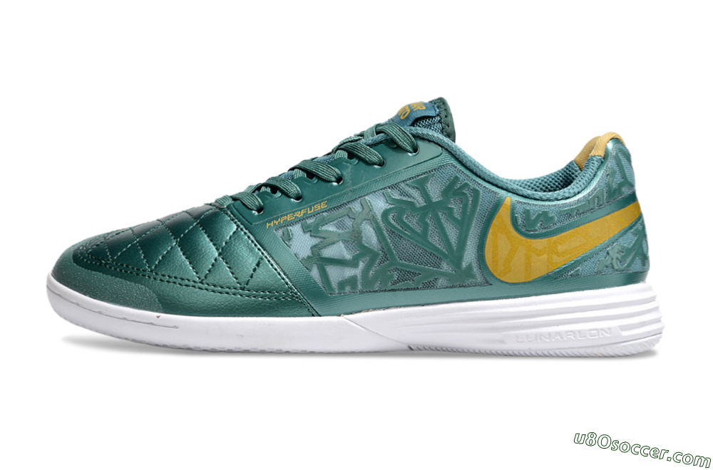 Nike Lunar Gato 2 IC Indoor & Futsal Soccer Shoes - Green/Yellow/White 2