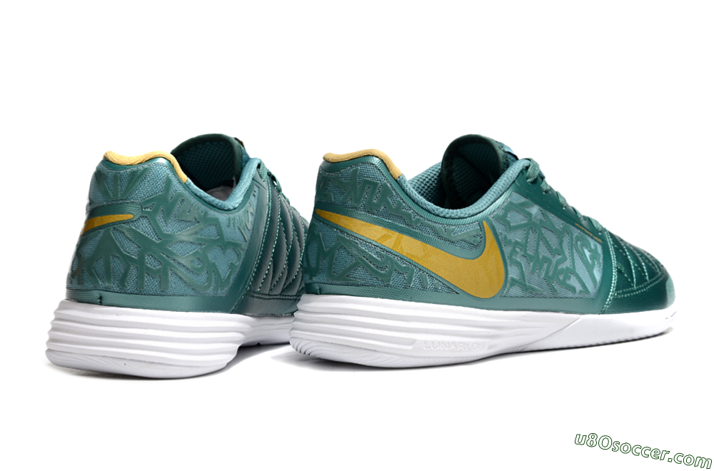 Nike Lunar Gato 2 IC Indoor & Futsal Soccer Shoes - Green/Yellow/White 6