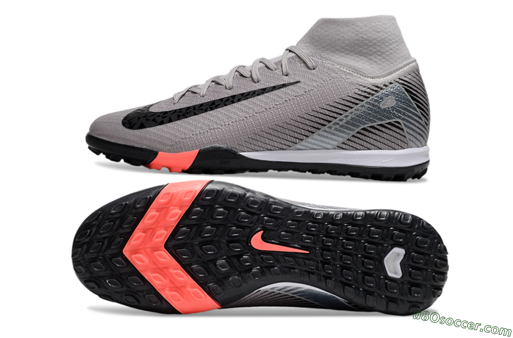 Nike Air Zoom Mercurial Superfly 10 Elite TF Artificial Turf Soccer Shoes - Grey/Black/Silver 0