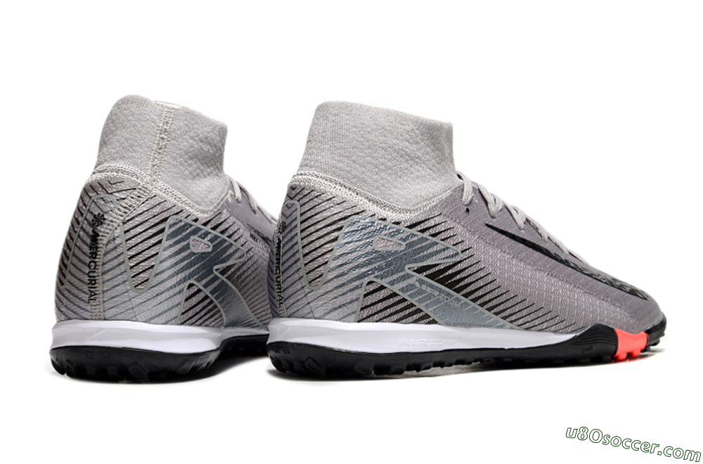 Nike Air Zoom Mercurial Superfly 10 Elite TF Artificial Turf Soccer Shoes - Grey/Black/Silver 6
