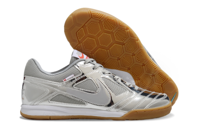 Nike Street Gato IC Indoor & Futsal Soccer Shoes - Silver/White/Brown