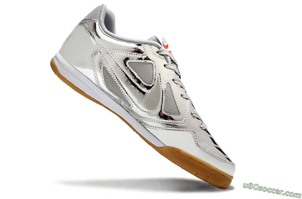 Nike Street Gato IC Indoor & Futsal Soccer Shoes - Silver/White/Brown 4