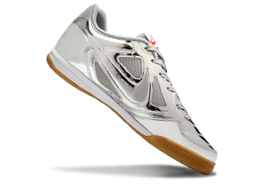 Nike Street Gato IC Indoor & Futsal Soccer Shoes - Silver/White/Brown