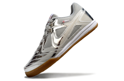 Nike Street Gato IC Indoor & Futsal Soccer Shoes - Silver/White/Brown
