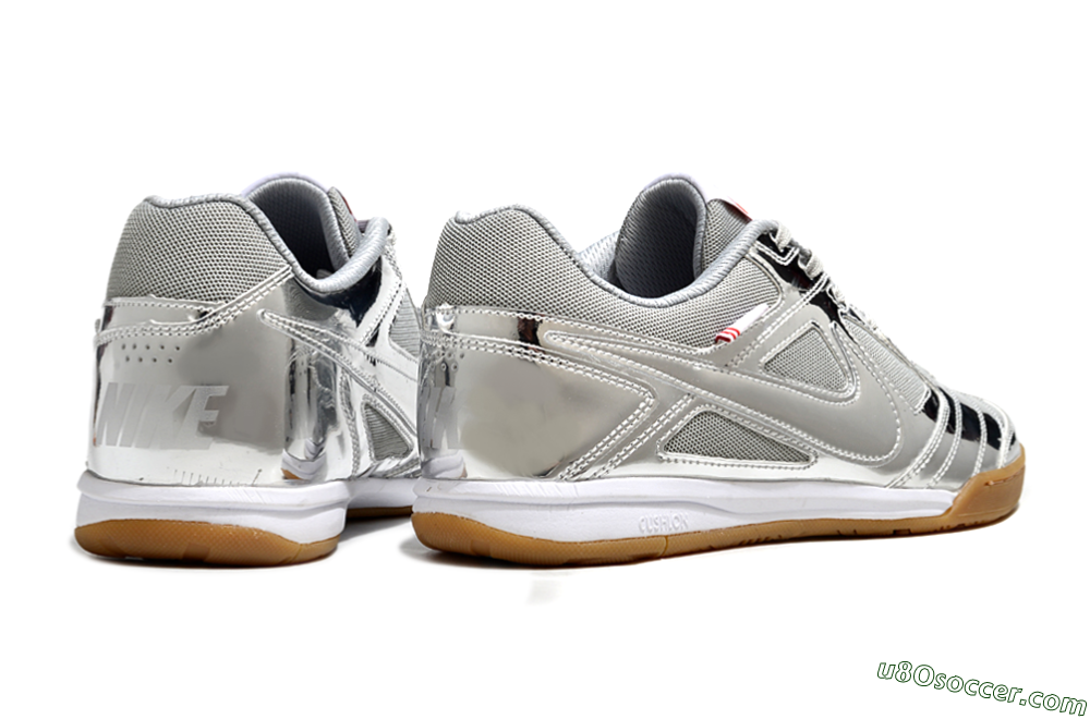 Nike Street Gato IC Indoor & Futsal Soccer Shoes - Silver/White/Brown 6