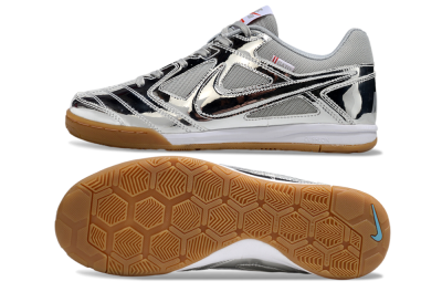 Nike Street Gato IC Indoor & Futsal Soccer Shoes - Silver/White/Brown