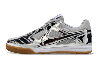 Nike Street Gato IC Indoor & Futsal Soccer Shoes - Silver/White/Brown