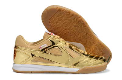 Nike Street Gato IC Indoor & Futsal Soccer Shoes - Gold/White/Brown