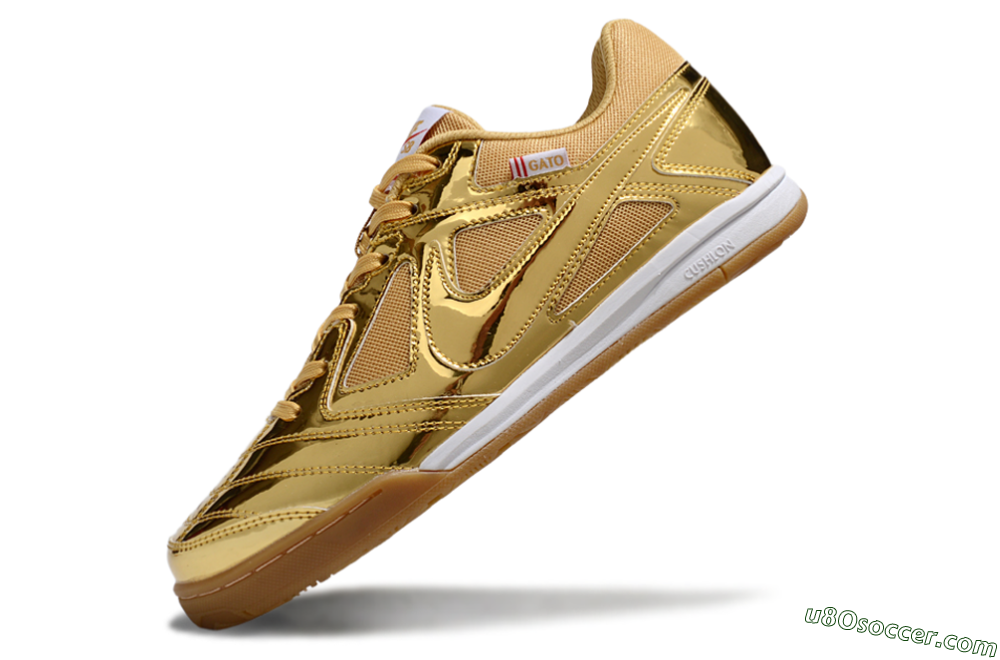 Nike Street Gato IC Indoor & Futsal Soccer Shoes - Gold/White/Brown 5