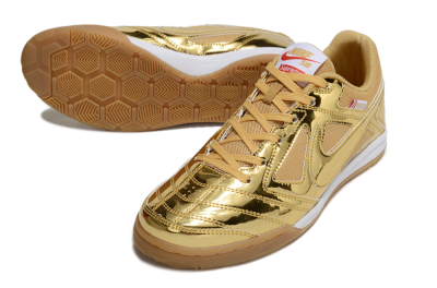 Nike Street Gato IC Indoor & Futsal Soccer Shoes - Gold/White/Brown
