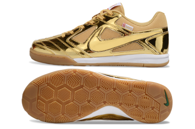 Nike Street Gato IC Indoor & Futsal Soccer Shoes - Gold/White/Brown