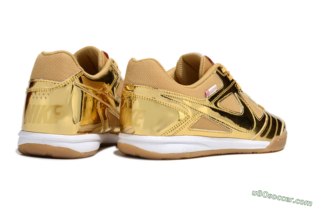 Nike Street Gato IC Indoor & Futsal Soccer Shoes - Gold/White/Brown 6