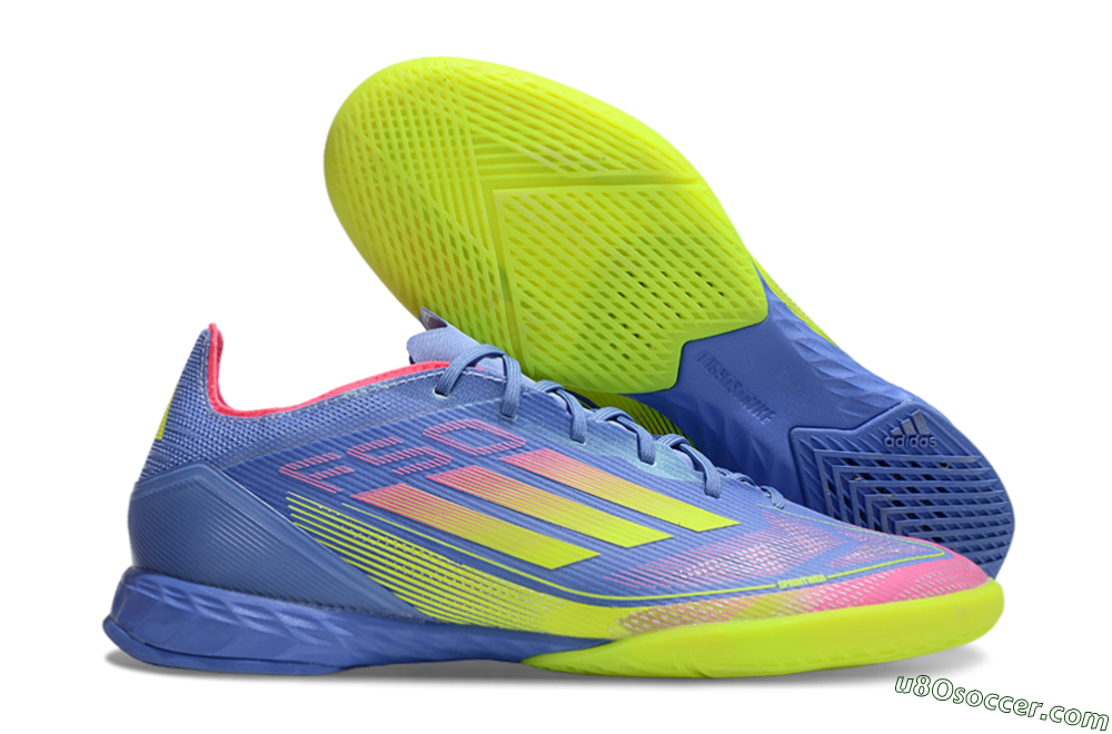 Adidas F50 Pro IC Indoor & Futsal Soccer Shoes - Blue/Yellow/Pink 1
