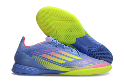 Adidas F50 Pro IC Indoor & Futsal Soccer Shoes - Blue/Yellow/Pink