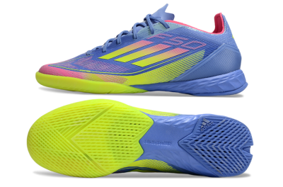 Adidas F50 Pro IC Indoor & Futsal Soccer Shoes - Blue/Yellow/Pink