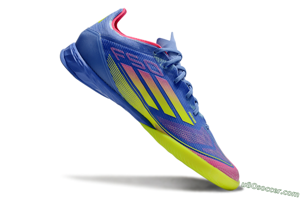 Adidas F50 Pro IC Indoor & Futsal Soccer Shoes - Blue/Yellow/Pink 4