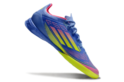 Adidas F50 Pro IC Indoor & Futsal Soccer Shoes - Blue/Yellow/Pink