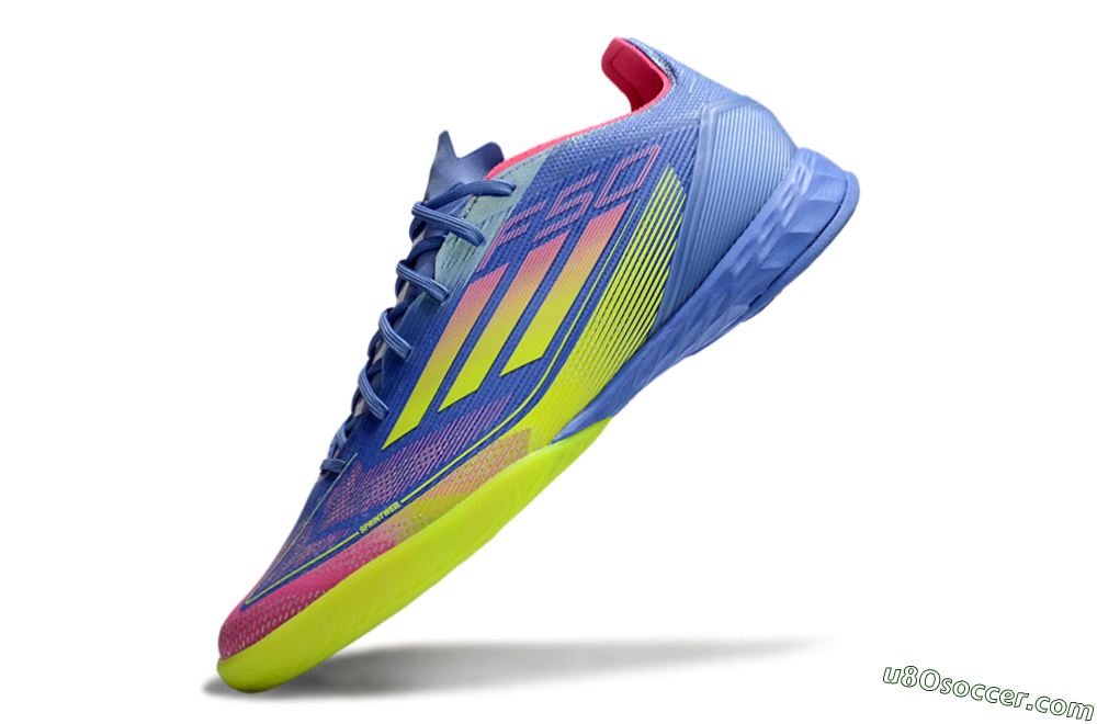 Adidas F50 Pro IC Indoor & Futsal Soccer Shoes - Blue/Yellow/Pink 5