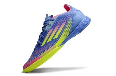 Adidas F50 Pro IC Indoor & Futsal Soccer Shoes - Blue/Yellow/Pink