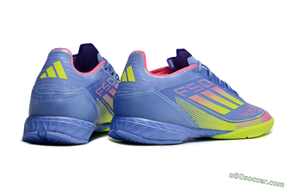 Adidas F50 Pro IC Indoor & Futsal Soccer Shoes - Blue/Yellow/Pink 6