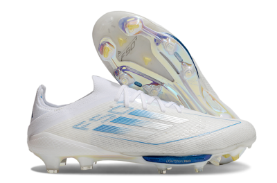 Adidas F50+ Elite Lightstrike Pro FG Firm Ground Soccer Cleats - Beige/White/Blue