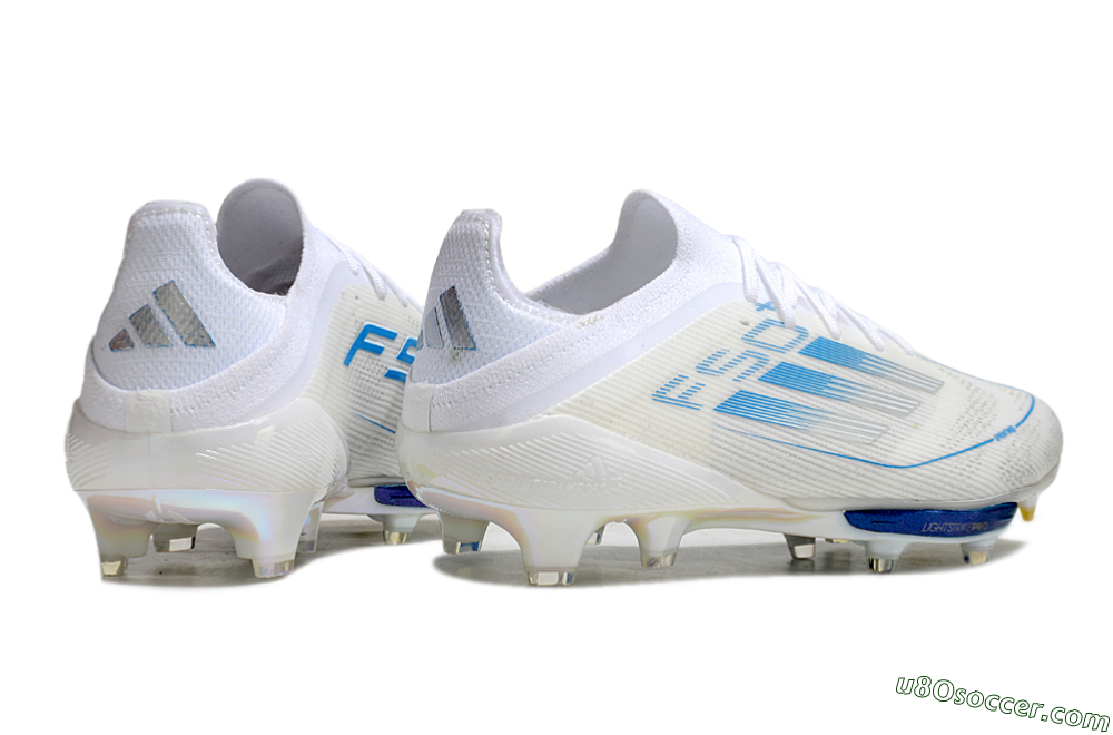 Adidas F50+ Elite Lightstrike Pro FG Firm Ground Soccer Cleats - Beige/White/Blue 6