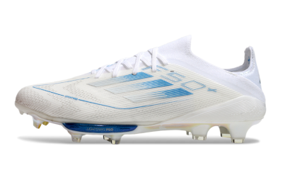 Adidas F50+ Elite Lightstrike Pro FG Firm Ground Soccer Cleats - Beige/White/Blue