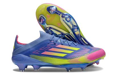 Adidas F50+ Elite Lightstrike Pro FG Firm Ground Soccer Cleats - Blue/Yellow/Pink